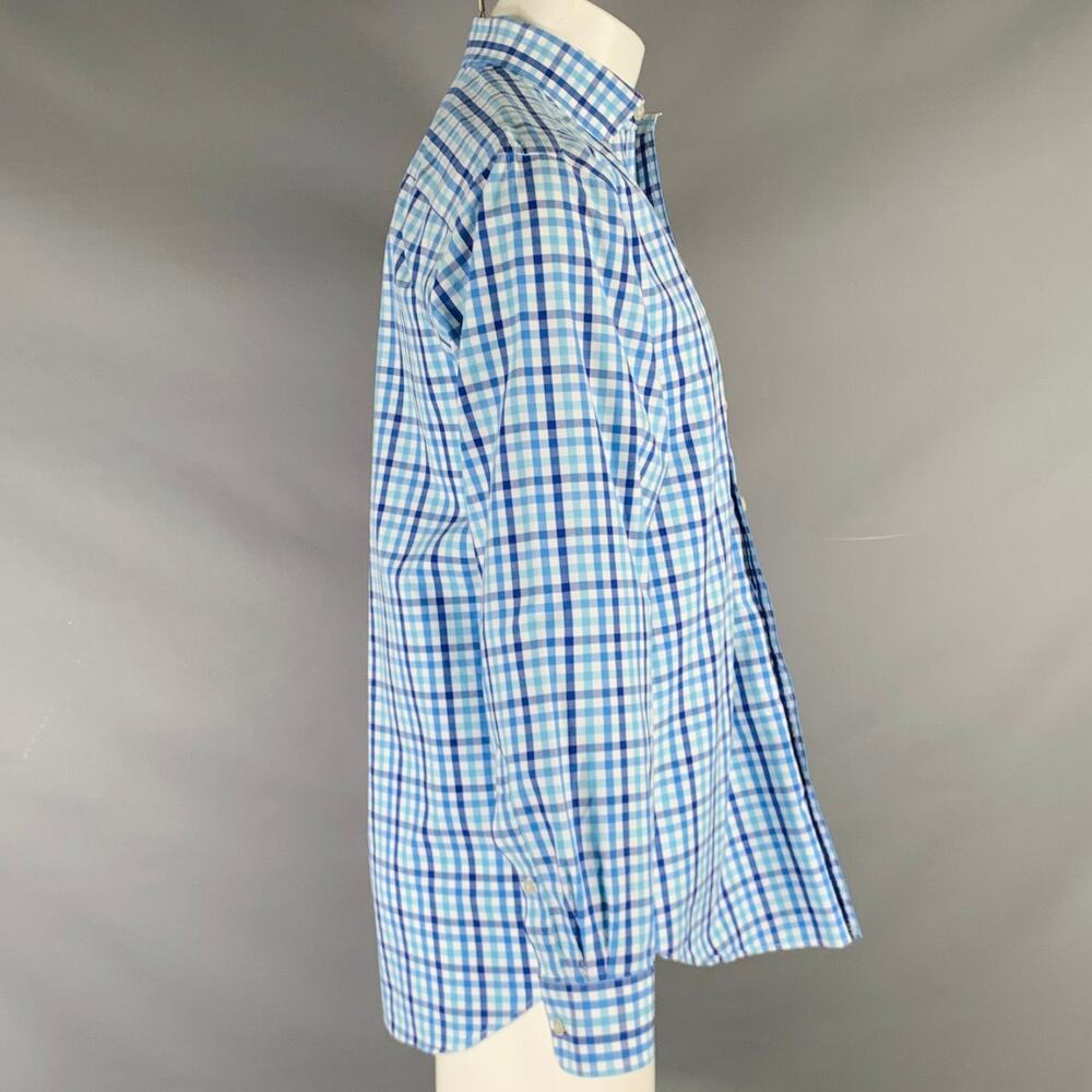 VINEYARD VINES Size M Blue White Checkered Cotton One pocket Long Sleeve Shirt - Picture 3 of 6
